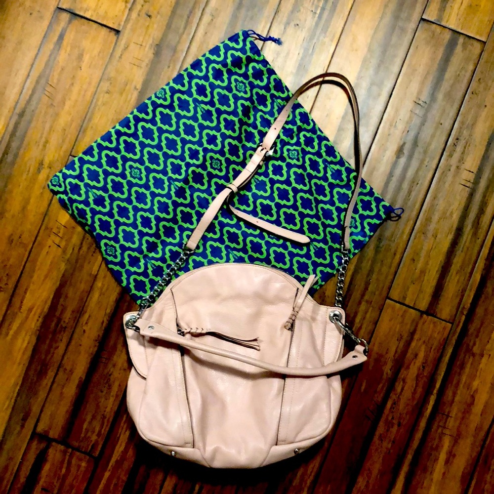 Oryany light pink leather purse with bag